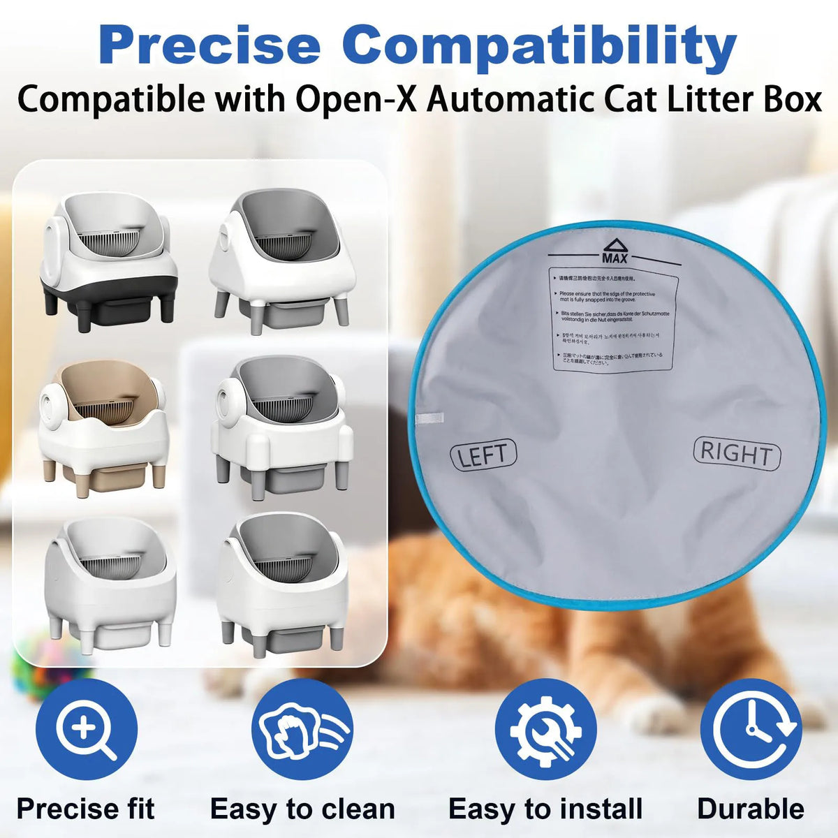 Replacement Cat Litter Mat,For Open-X Automatic Cat Litter Box,Anti-Stick Litter Pad,Self Cleaning Smart Cat Toilet Accessories