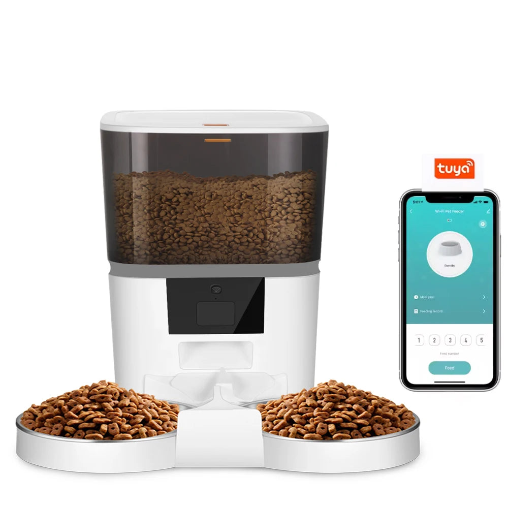 Double Meal Automatic Cat Feeder, Feeder With Video, Tuya WIFI Automatic Dog Feeder, Programmable Pet Feeder, Multiple Model