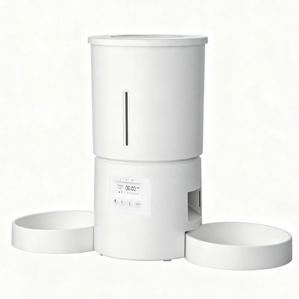 4.2L Cat Automatic Feeder, Pet Feeder with 2 Bowls, Programmable Automatic Dog Feeder, Cat Food Dispenser