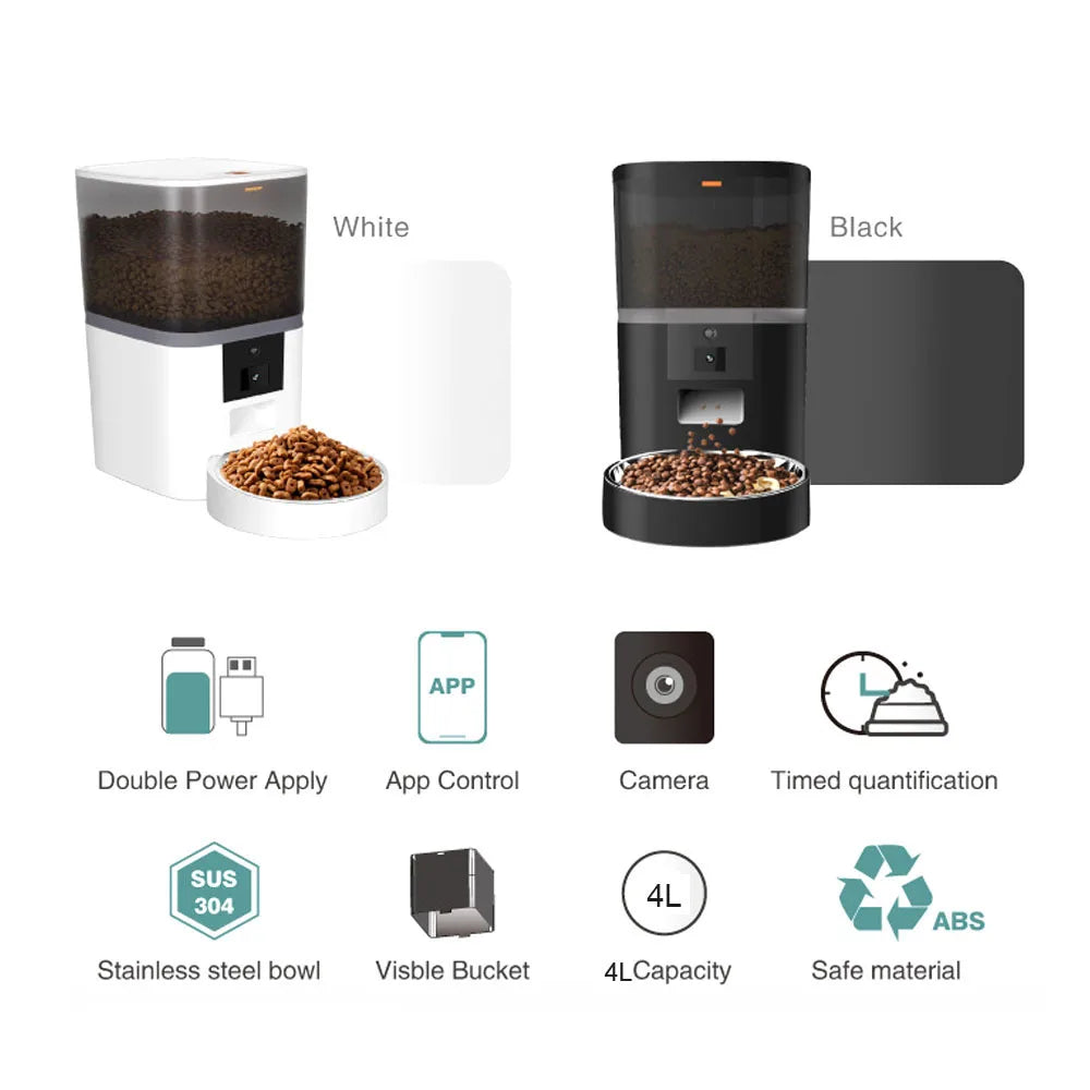 Double Meal Automatic Cat Feeder, Feeder With Video, Tuya WIFI Automatic Dog Feeder, Programmable Pet Feeder, Multiple Model