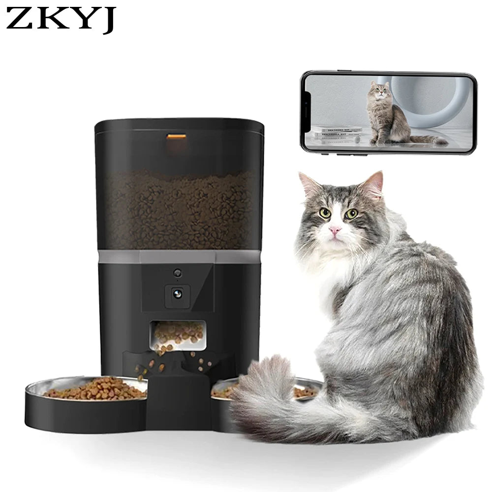 Double Meal Automatic Cat Feeder, Feeder With Video, Tuya WIFI Automatic Dog Feeder, Programmable Pet Feeder, Multiple Model