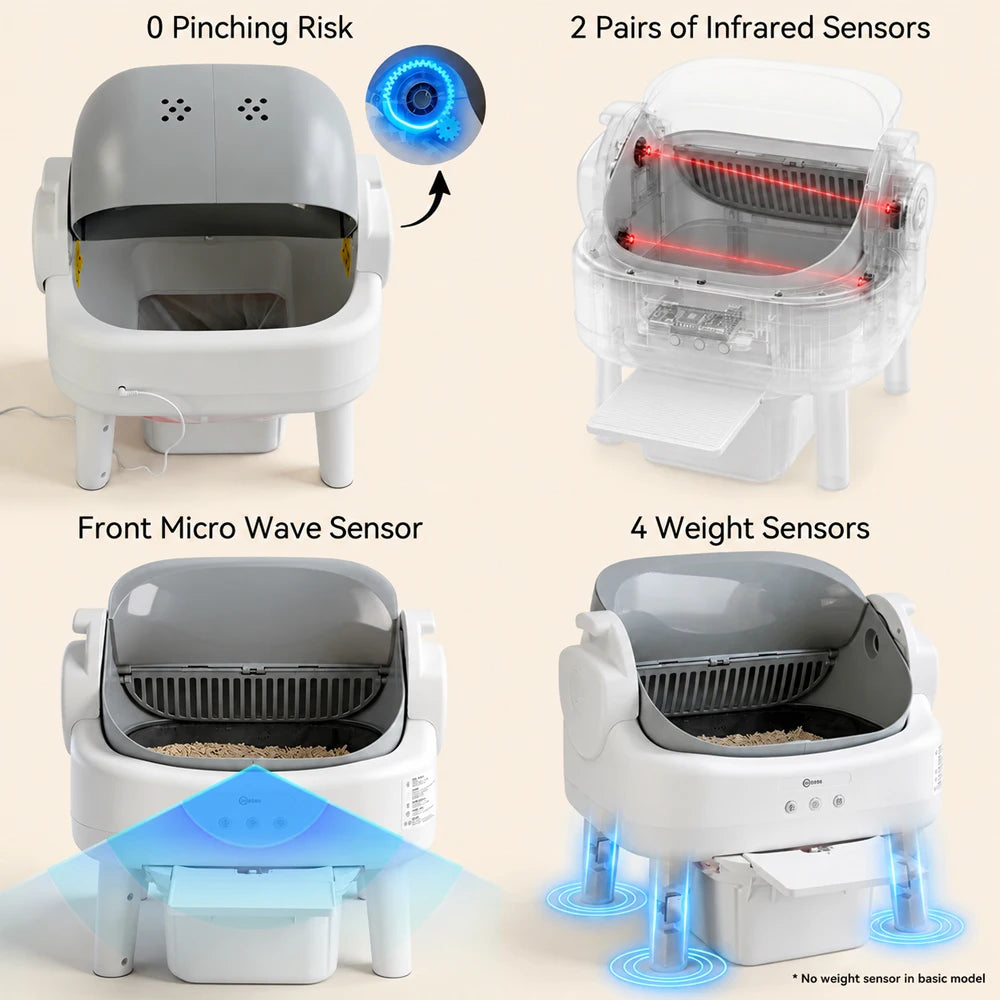 Automatic Cat Box Factory Wholesale Self Cleaning Automatic Cat Box Large Smart Cat Toilet Patented Anti-pinch