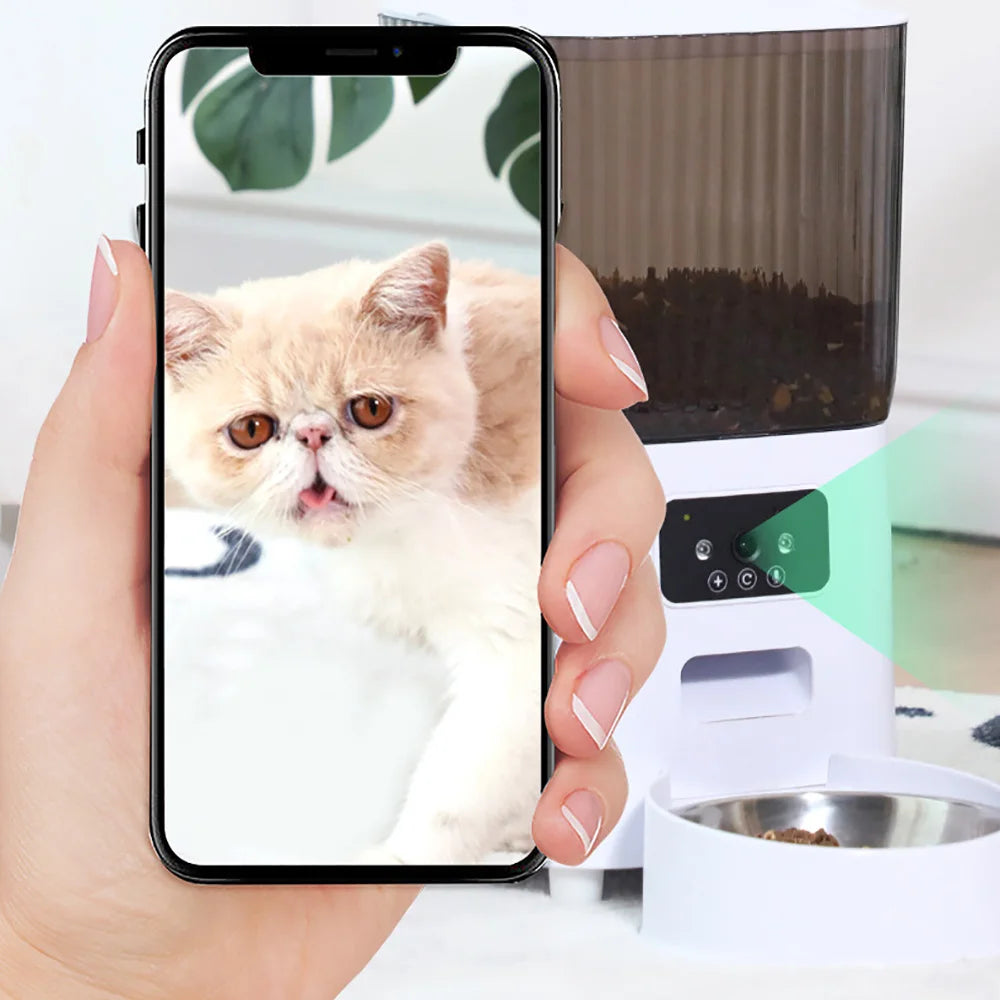 5L Automatic Cat Feeder, Smart Dog Food Dispenser, Single Bowl, Double Bowl And Button WIFI Video Model Are Available.